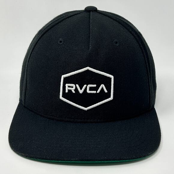 RVCA Hat Baseball Cap PM Tenore Skater Surfer Surfing MMA Snapback Mid Fit Black - Picture 1 of 9